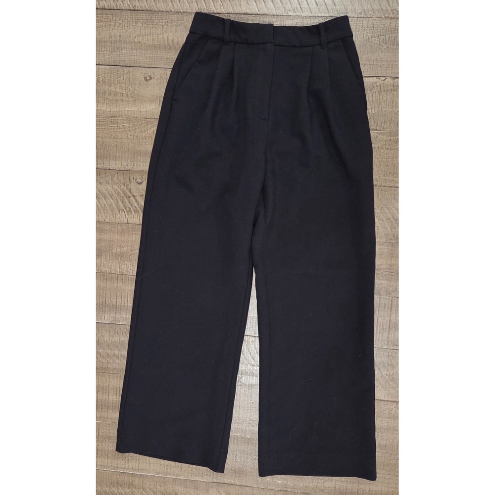 Abercrombie & Fitch Women's Black Sloane Tailored Wide Leg Trouser Pants Size 2